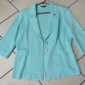 Misook Women's Aqua Teal Blazer Jacket
